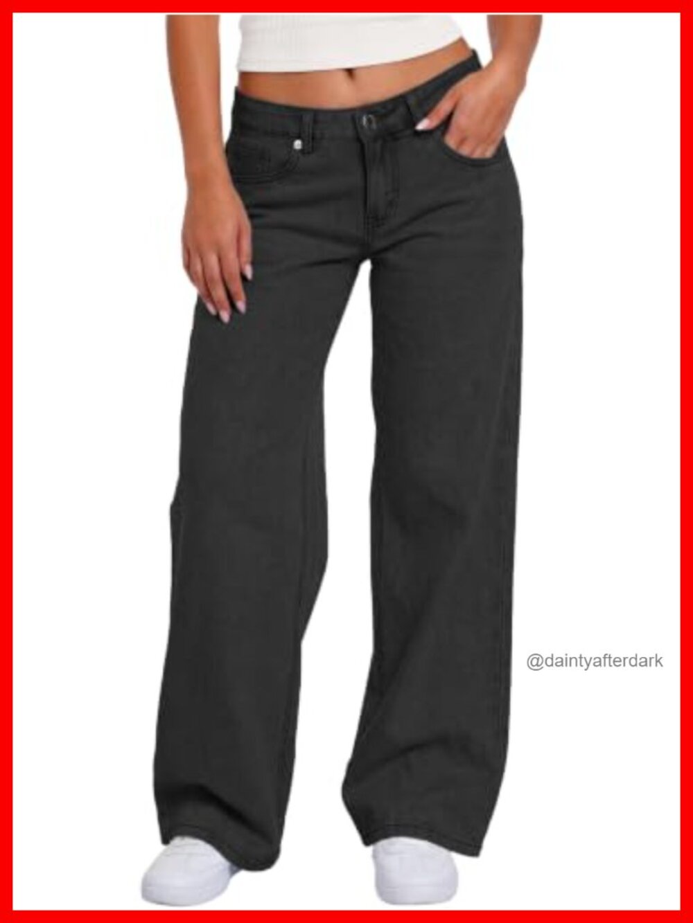 Low Rise Baggy Wide Leg Stretch Denim Jeans